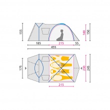 Jack Wolfskin Kuppelzelt Grand Illusion IV - leicht, komfortable Höhe, 2 Eingänge, schneller Aufbau - für 4 Personen